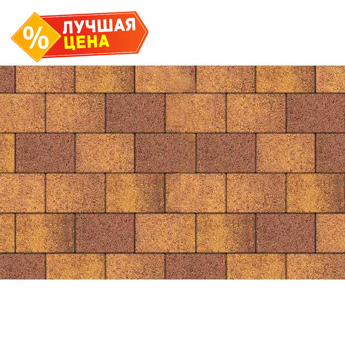 Плитка тротуарная Прямоугольник (Ла-Линия) Б.1.П.8 Листопад гладкий Осень, 300x200x80 мм