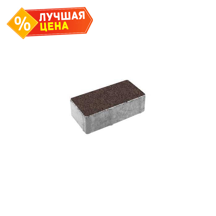 Плитка тротуарная Прямоугольник (Ла-Линия) Б.2.П.8 гранит коричневый 200x100x80 мм