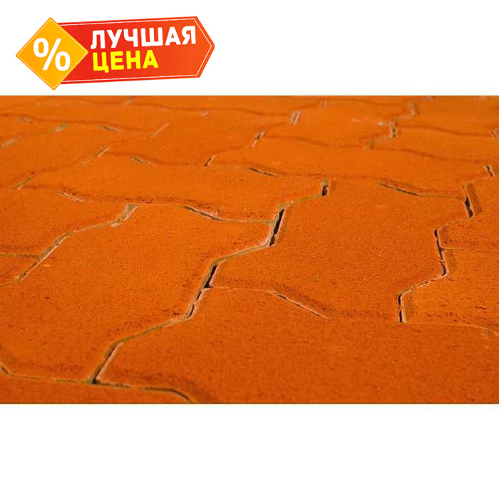 Плитка тротуарная BRAER Волна красный, 240x135x70 мм