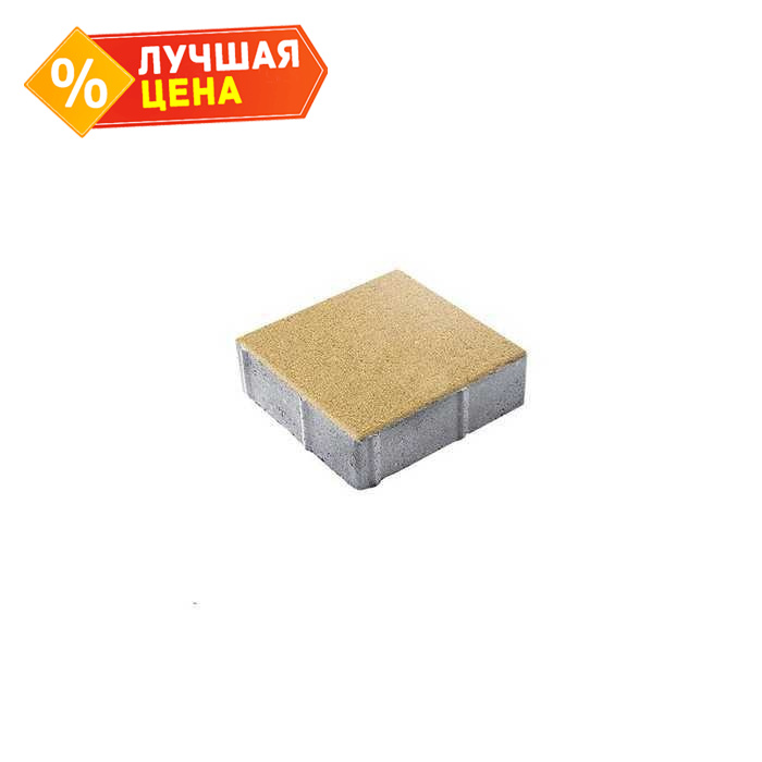 Плитка тротуарная Квадрат (ЛА-Линия) Б.1.К.8 гладкий желтый 300x300x80 мм