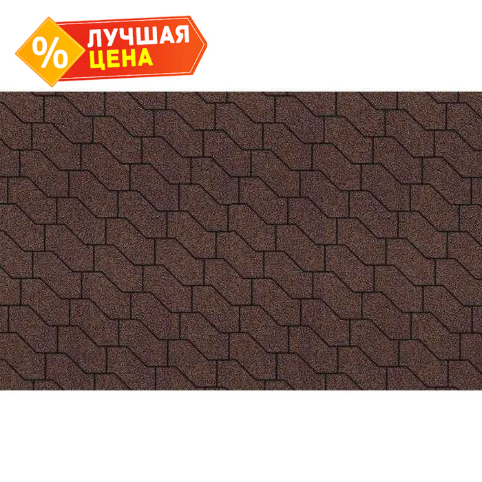 Плитка тротуарная S-Форма В.3.Ф.10 гранит коричневый 172x94x100 мм