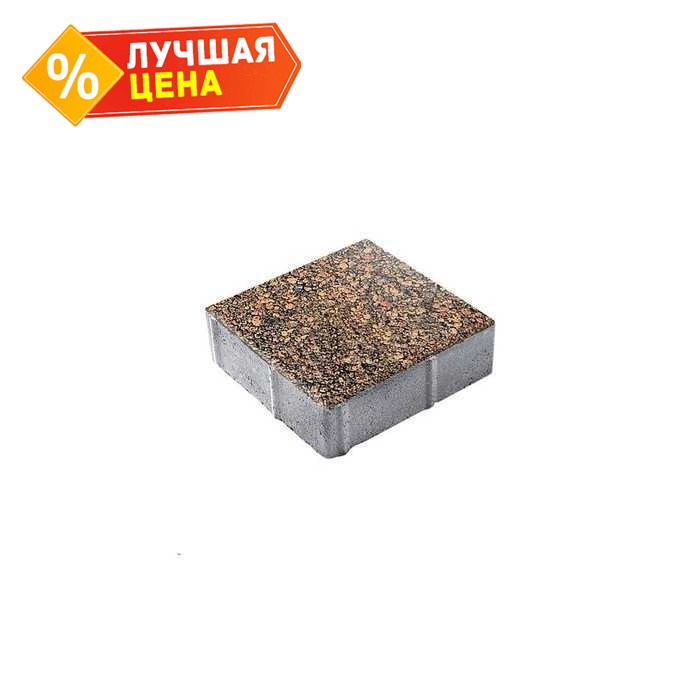Плитка тротуарная Квадрат (ЛА-Линия) Б.1.К.8 Листопад гранит Арабская ночь 300x300x80 мм