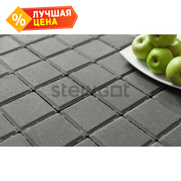 Плитка тротуарная Steingot Моно, Квадрат, серый, 400x400x80 мм