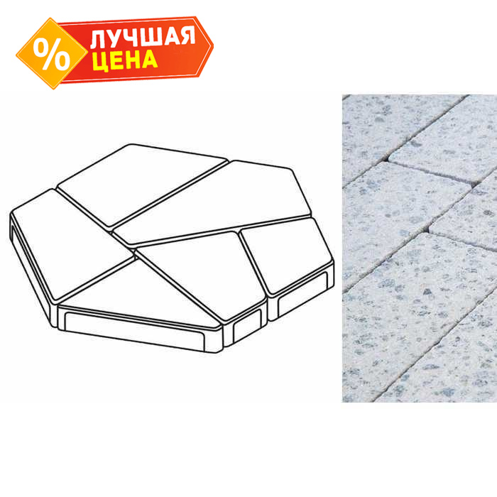 Плита тротуарная Готика Granite FINERRO, полигональ, Мансуровский, 893x780x80 мм
