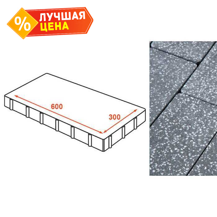 Плита тротуарная Готика Granite FINO, Суxовязский 600x300x80 мм