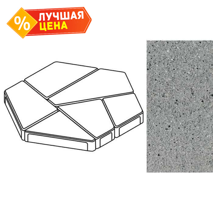 Плита тротуарная Готика Granite FERRO, полигональ, Цветок Урала, 893x780x80 мм