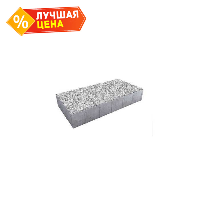 Плитка тротуарная Прямоугольник (Ла-Линия) В.5.П.10 Стоунмикс Бело-черный 600x300x100 мм