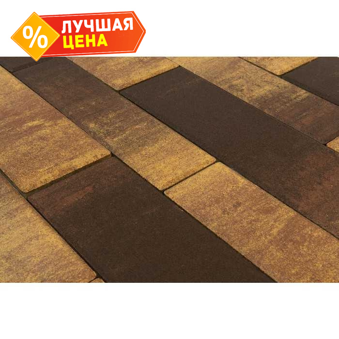 Плитка тротуарная BRAER Домино Color Mix Сафари, 120/160x60 мм