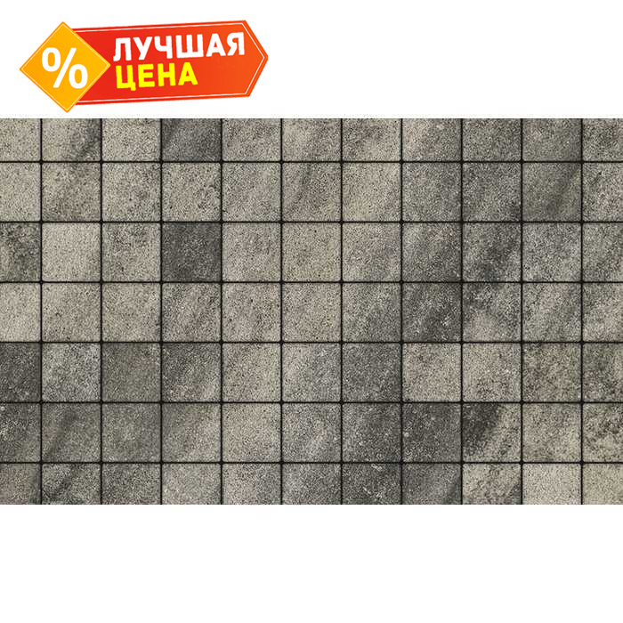 Плитка тротуарная Квадрат (ЛА-Линия) Б.3.К.6 Листопад гранит Антрацит 100x100x60 мм
