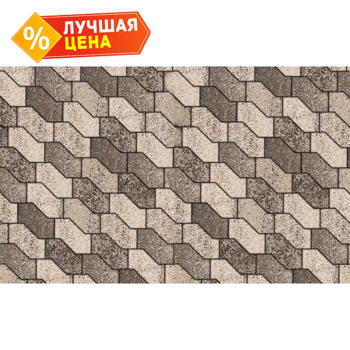 Плитка тротуарная S-Форма В.3.Ф.10 Листопад гладкий Антрацит 172x94x100 мм