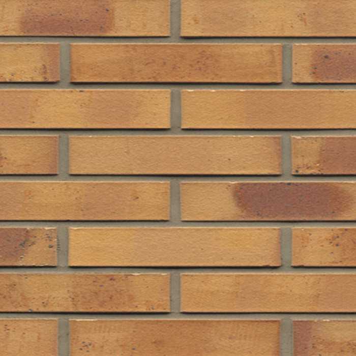 Кирпич клинкерный Muhr 06K Hellbraun-bunt Kohle гладкий, 240х90х40 мм