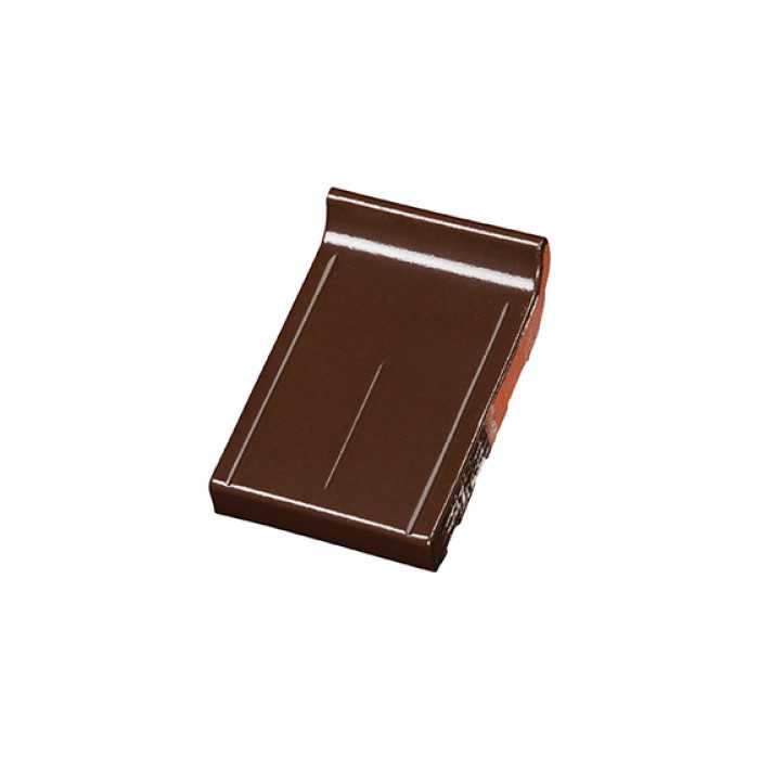 Клинкерный завершающий водоотлив Terca Dark brown глазурованный, 160*105*30 мм