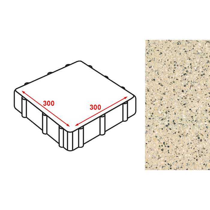 Плитка тротуарная Готика Granite FERRO, Жельтау 300x300x60 мм