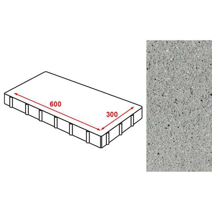 Плита тротуарная без фаски Готика Granite FERRO, Цветок Урала 600x300x60 мм