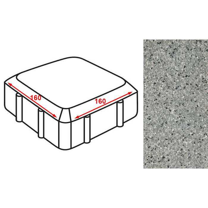 Плитка тротуарная Готика Granite FERRO, Старая площадь, Белла Уайт, 160x160x60 мм