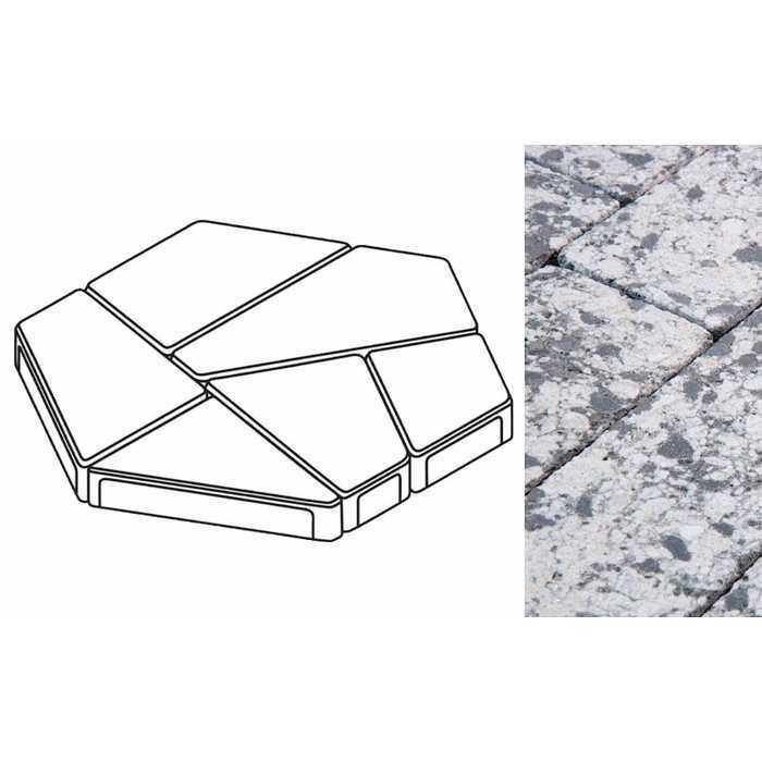 Плита тротуарная Готика Granite FINERRO, полигональ, Диорит, 893x780x80 мм