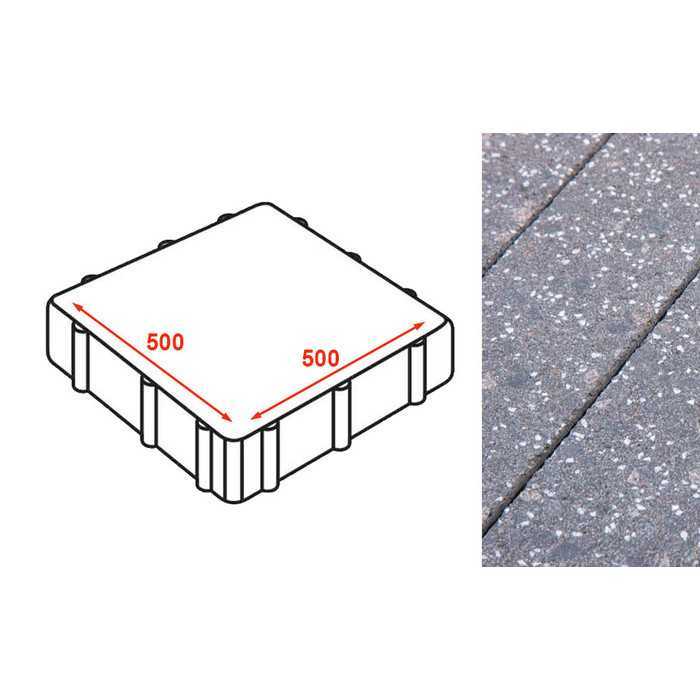 Плита тротуарная Готика Granite FINERRO, Ильменит 500x500x80 мм