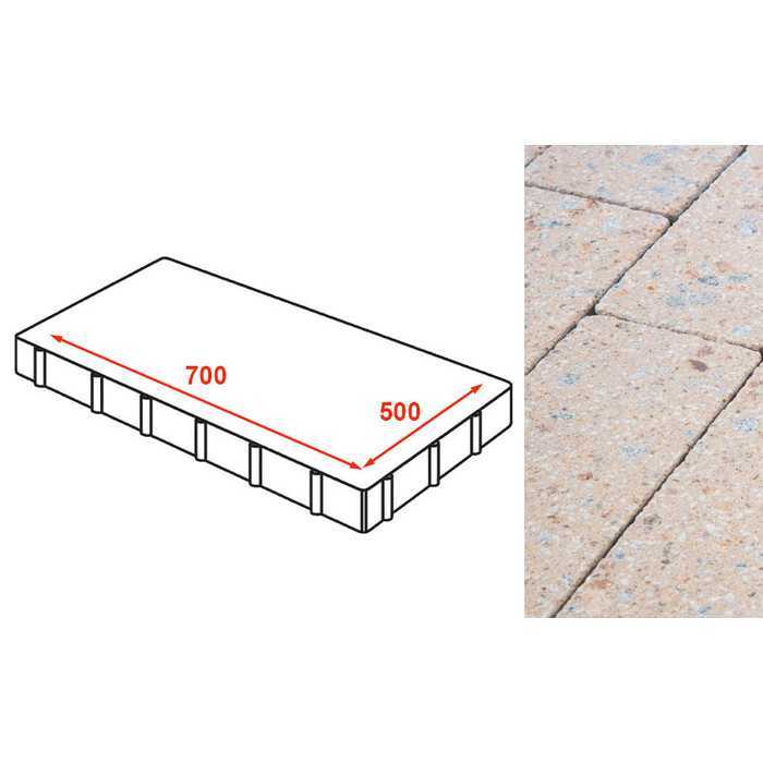 Плита AI тротуарная Готика Granite FINERRO, Павловское 700x500x80 мм