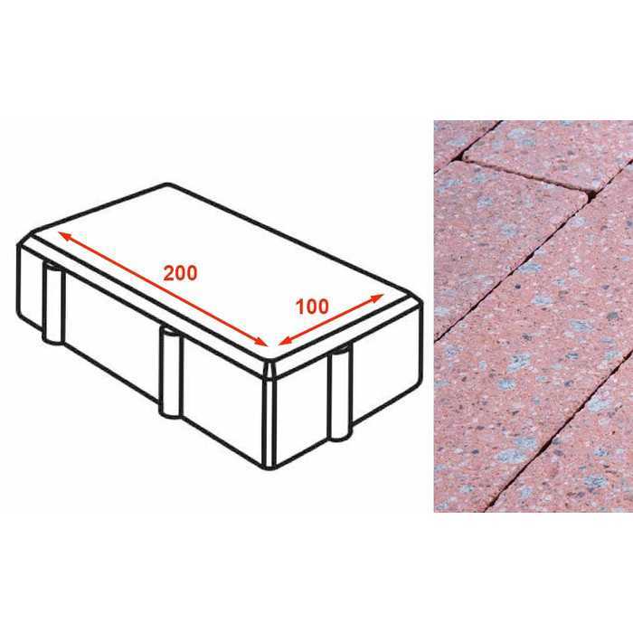 Плитка тротуарная Готика Granite FINERRO, брусчатка, Травертин 200x100x80 мм