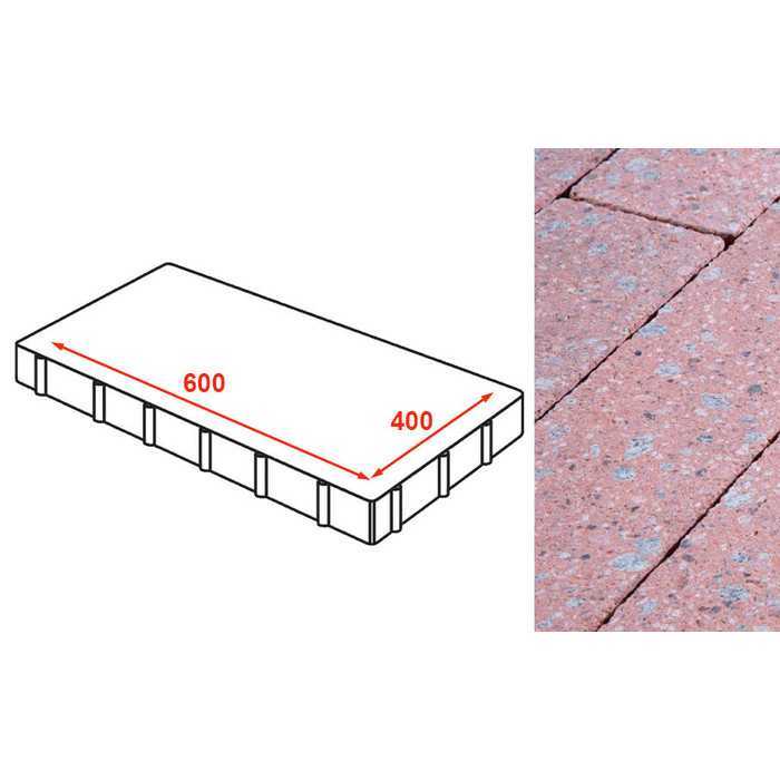 Плита тротуарная Готика Granite FINERRO, Травертин 600x400x80 мм