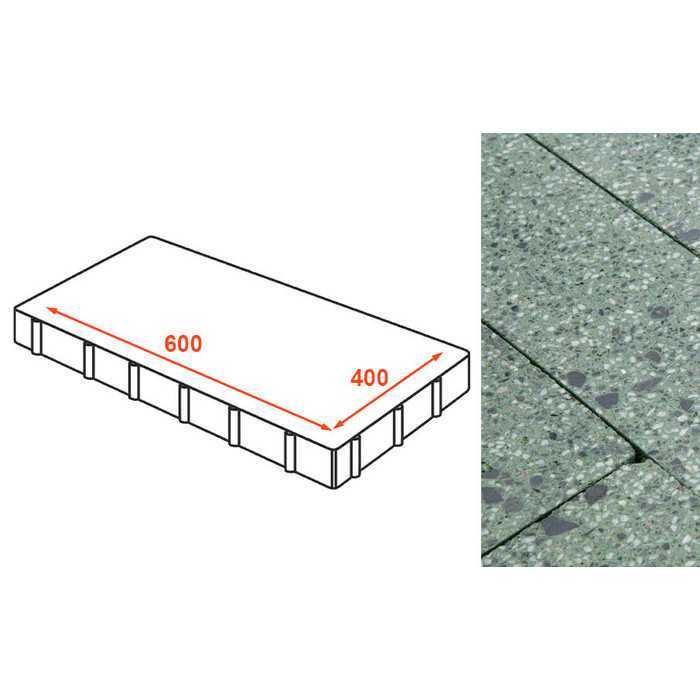 Плита тротуарная Готика Granite FINO, Порфир 600x400x80 мм