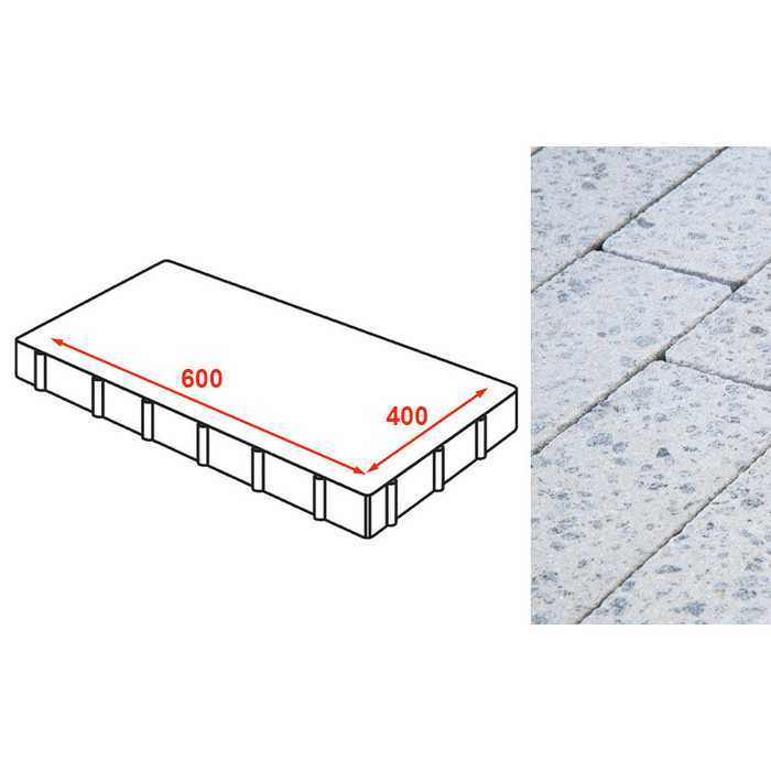 Плита тротуарная Готика Granite FINERRO, Мансуровский 600x400x80 мм