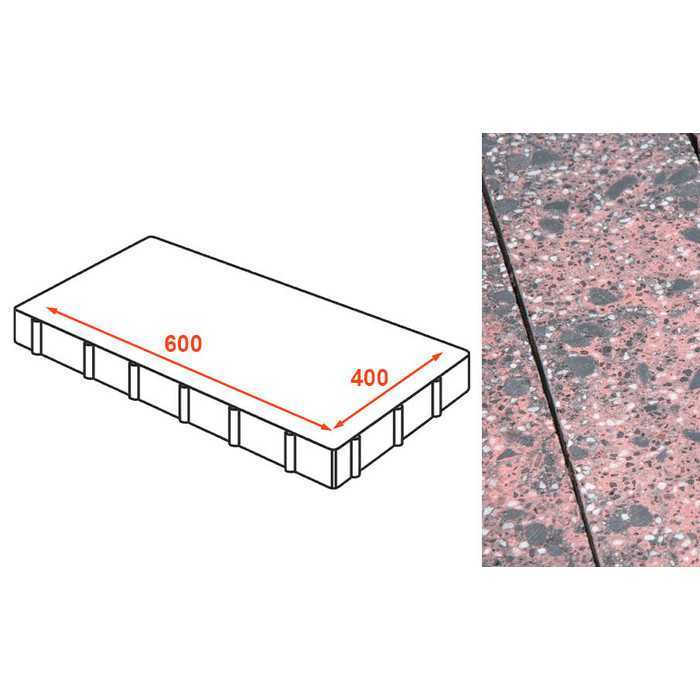 Плита тротуарная Готика Granite FINO, Дымовский 600x400x80 мм