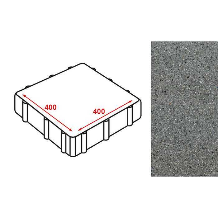 Плитка тротуарная Готика Granite FERRO, Исетский 400x400x60 мм