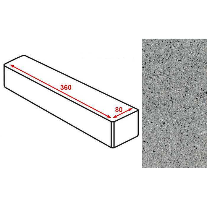 Плитка тротуарная Готика Granite FERRO, ригель, Цветок Урала 360x80x80 мм
