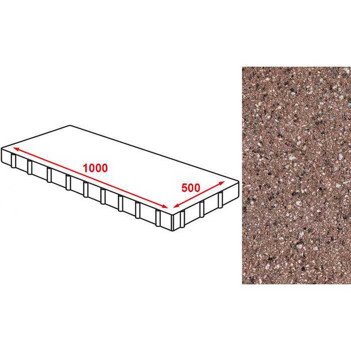 Плита тротуарная Готика Granite FERRO, Емельяновский, 1000x500x80 мм