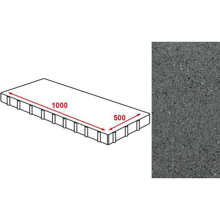 Плита тротуарная Готика Granite FERRO, Исетский, 1000x500x80 мм