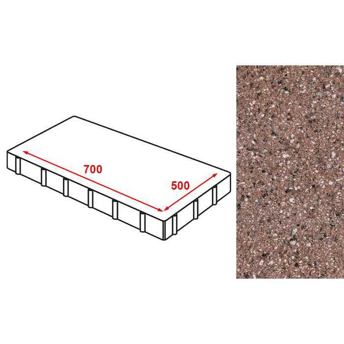 Плита тротуарная Готика Granite FERRO, Плита AI, Емельяновский, 700x500x80 мм