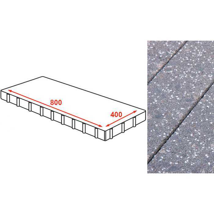 Плита тротуарная Готика Granite FINERRO, Ильменит 800x400x80 мм