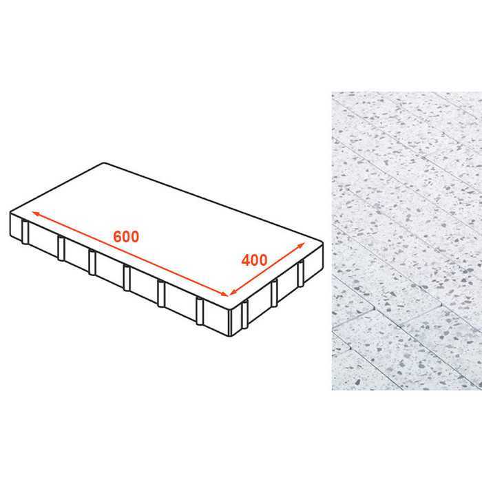 Плита тротуарная Готика Granite FINO, Грис Парга 600x400x80 мм