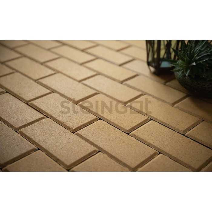 Плитка тротуарная Steingot Моно, Прямоугольник, фаска 5x5, желтый, 200x100x60 мм