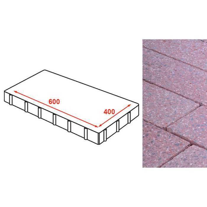Плита тротуарная Готика Granite FINERRO, Ладожский 600x400x80 мм