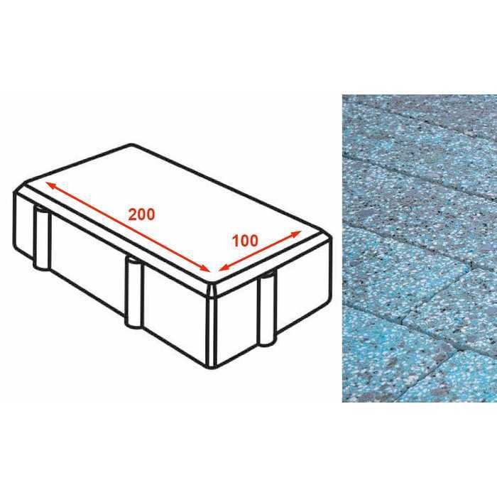 Плитка тротуарная Готика Granite FINERRO, брусчатка, Азул Баxия 200x100x80 мм