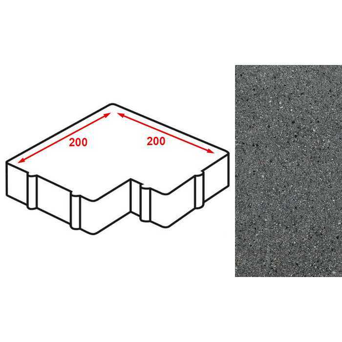 Плитка тротуарная Готика Granite FERRO, калипсо, Исетский 200x200x60 мм