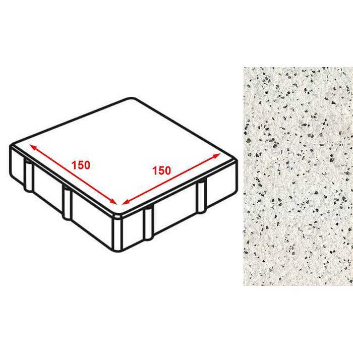 Плитка тротуарная Готика Granite FERRO, квадрат, Покостовский 150x150x80 мм