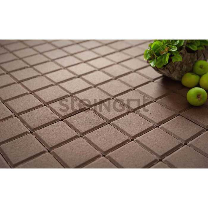 Плитка тротуарная Steingot Моно, Квадрат, темно-коричневый, 100x100x80 мм